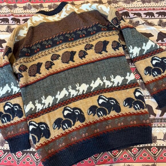 *RARE* VTG 80s 'Concept Knitwear' quirky autumnal wool cardigan! π 𦑠π¦ π - Picture 4 of 11